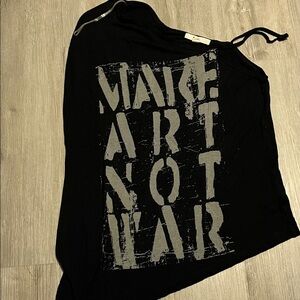 Forever 21 Black and Gray Graphic Art Print Top